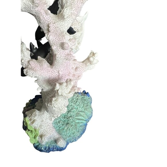 Vintage Seaworld Family Of Orca Whales Shamu On‎ White Coral 10" Ceramic Statue - Picture 12 of 16